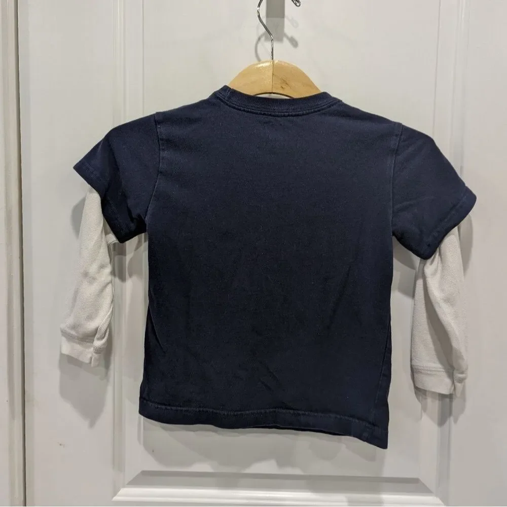 Gap kids navy blue football championship NFL long sleeve T-shirt boys size 4 5